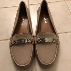 Coach flats size 9, beige/taupe color, never worn.